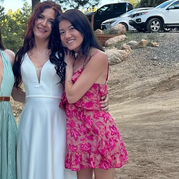 Pink & Tan Ruffled Dress - Picture 3 of 5